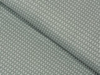 Cotton fabric geometric shapes on dark green by Stofex.