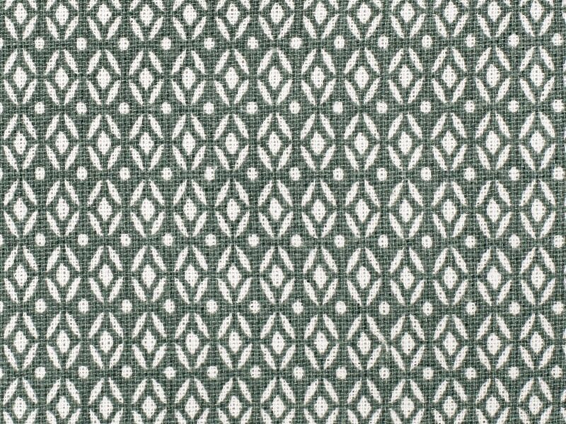 Cotton fabric geometric shapes on dark green by Stofex.