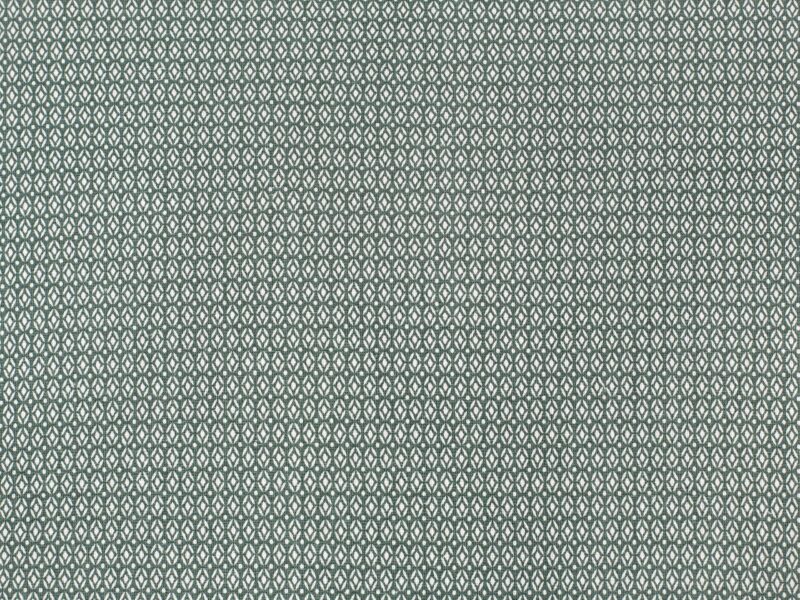 Cotton fabric geometric shapes on dark green by Stofex.