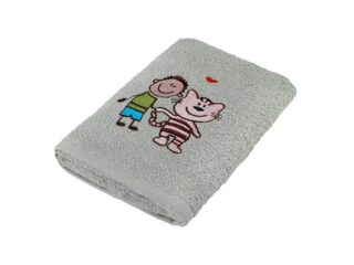 Baby terry towel boy with a cat grey 30x50 cm by Stofex.