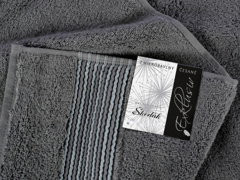 Terry towel / bath towel dark grey micro exclusive by Stofex.