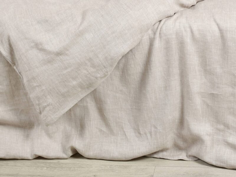 100% linen bedding natural greige colour by Stofex.