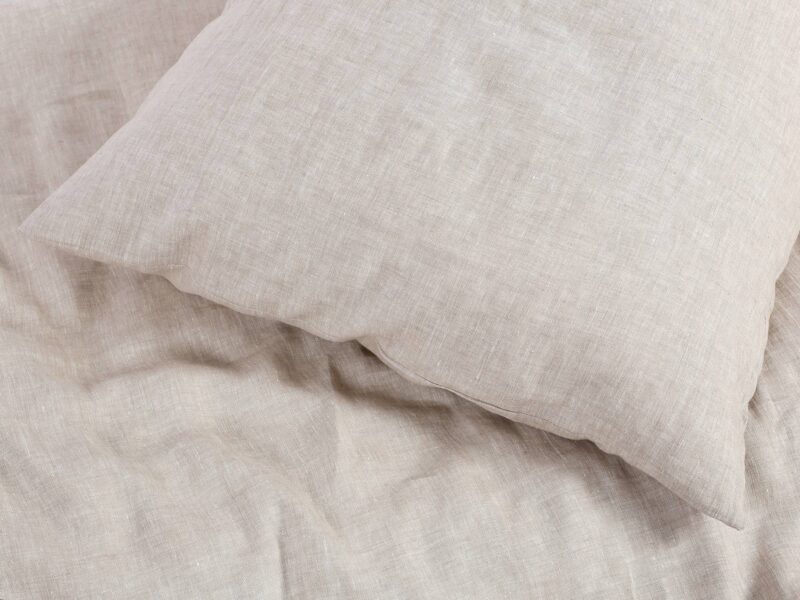 100% linen bedding natural greige colour by Stofex.