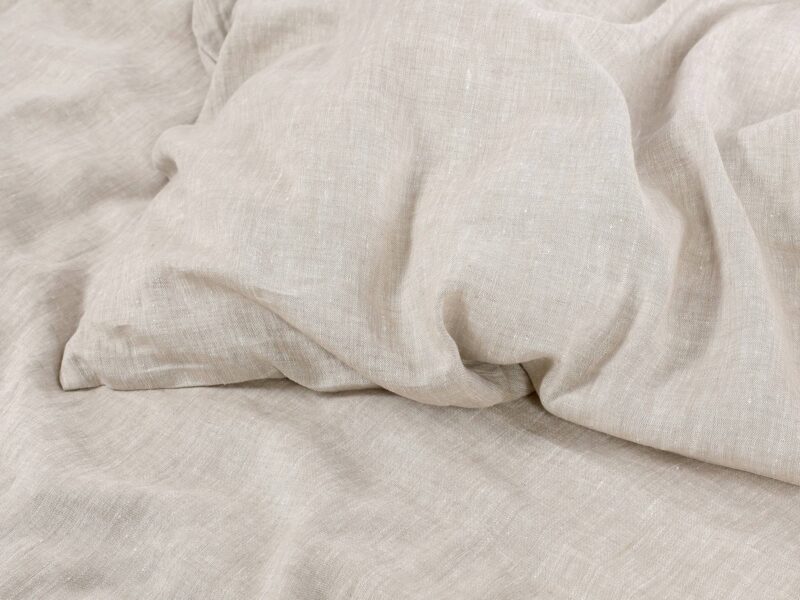 100% linen bedding natural greige colour by Stofex.