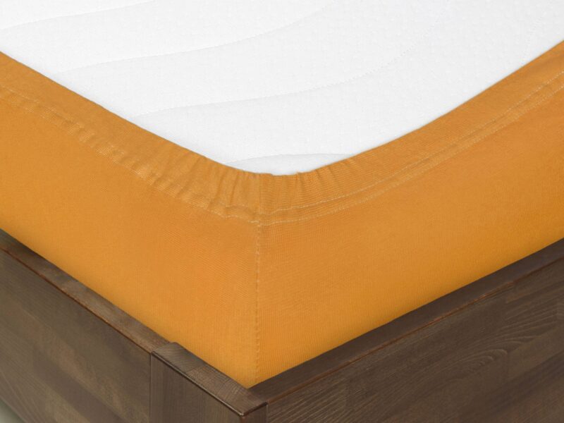 Jersey fitted sheet orange by Stofex.