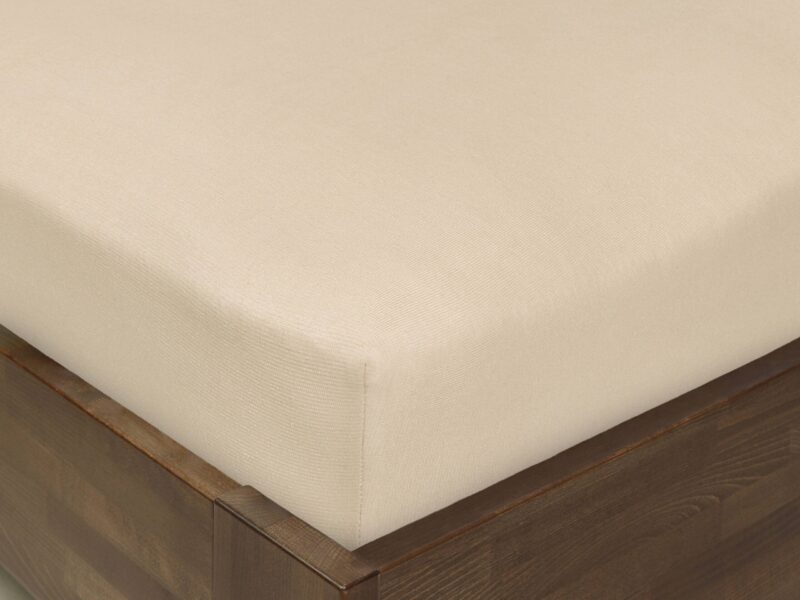 Jersey fitted sheet dark beige by Stofex.