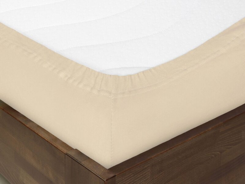 Jersey fitted sheet dark beige by Stofex.