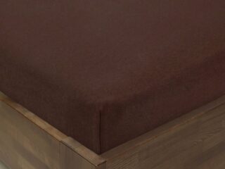 Jersey fitted sheet dark brown by Stofex.