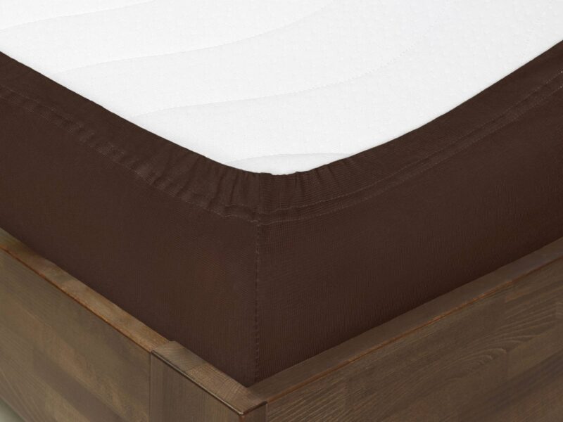 Jersey fitted sheet dark brown by Stofex.