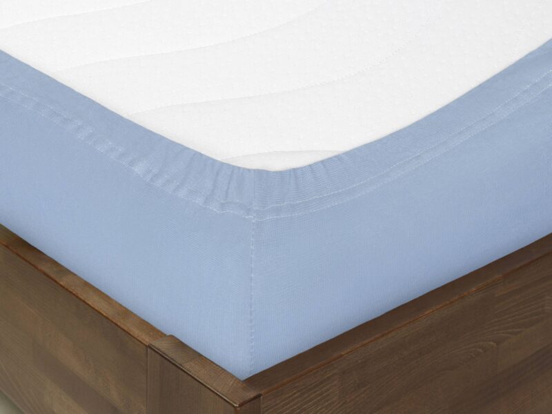 Jersey fitted sheet sky blue by Stofex.