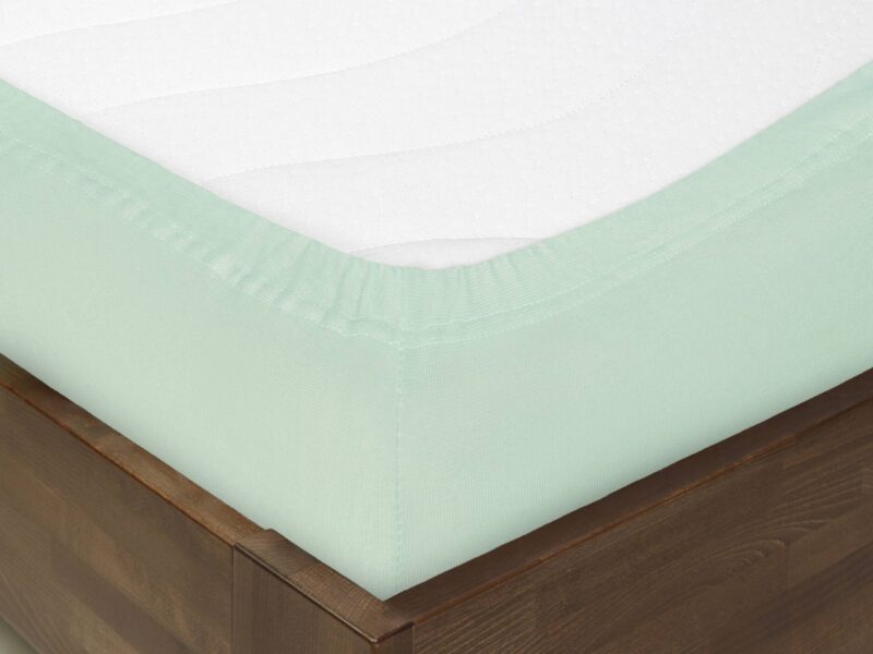 Jersey fitted sheet menthol green by Stofex.