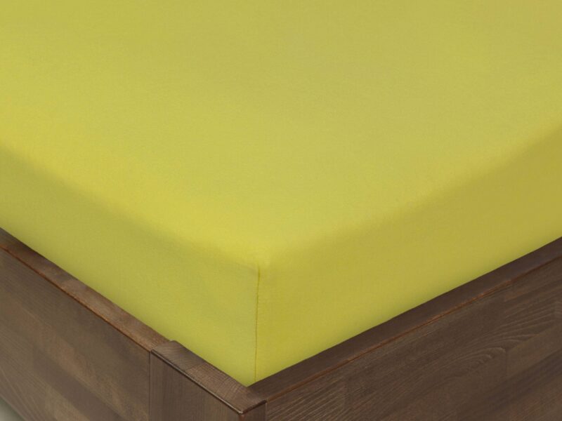 Jersey fitted sheet yellow-green by Stofex.