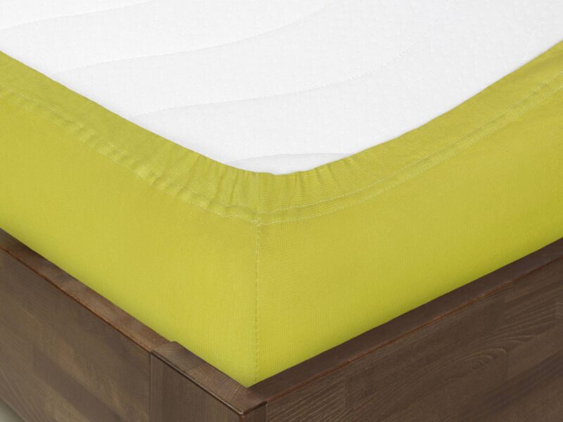 Jersey fitted sheet yellow-green by Stofex.