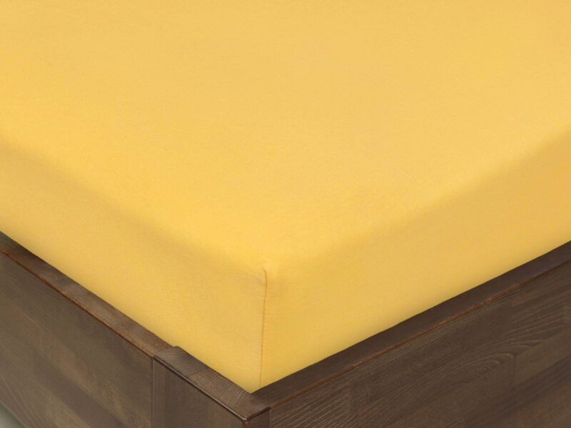 Jersey fitted sheet ochre by Stofex.