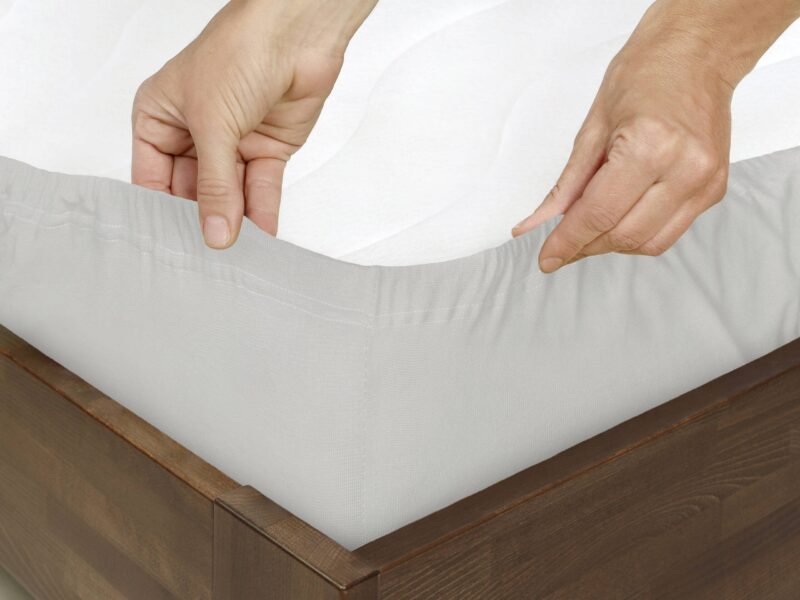 Jersey fitted sheet light grey by Stofex.