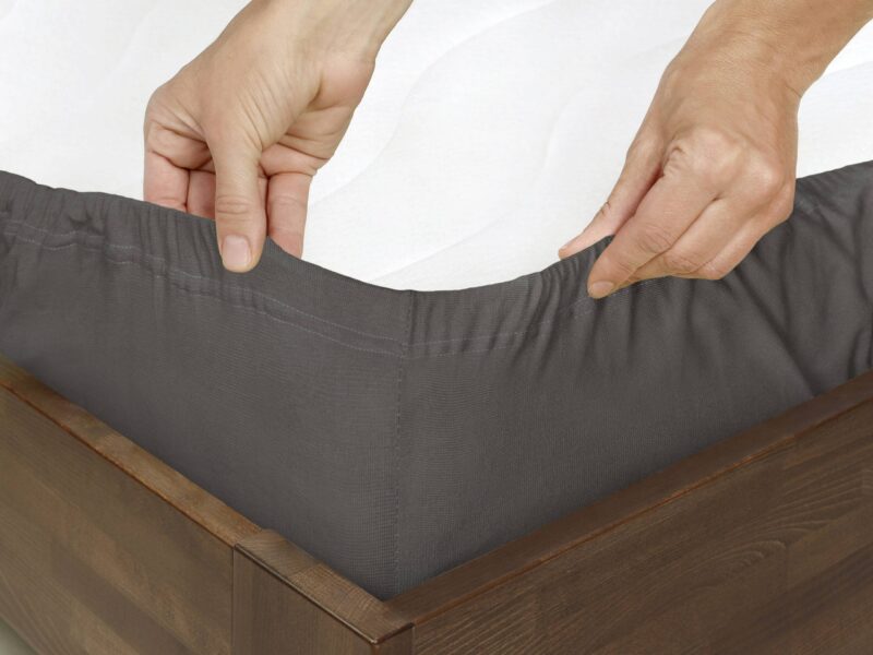 Jersey fitted sheet dark grey by Stofex.