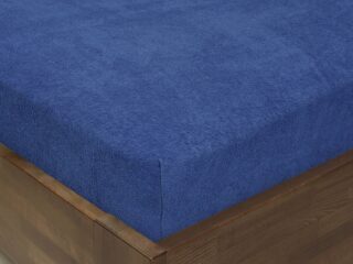 Terry bed sheet dark blue with elastic band by Stofex