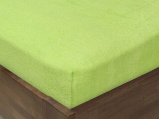 Terry fitted sheet light green for high mattresses by Stofex.