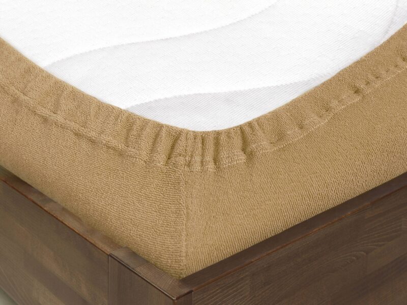 Terry bed sheet light brown with elastic band by Stofex