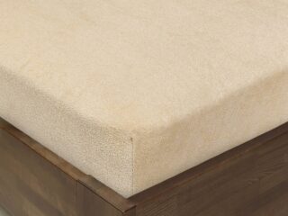 Terry fitted sheet dark beige for high mattresses by Stofex