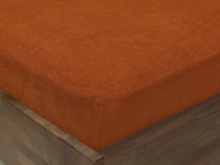 Terry bed sheet terracotta with elastic band by Stofex