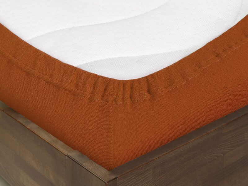 Terry bed sheet terracotta with elastic band by Stofex