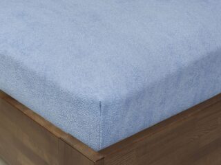 Terry fitted sheet sky blue for high mattresses by Stofex