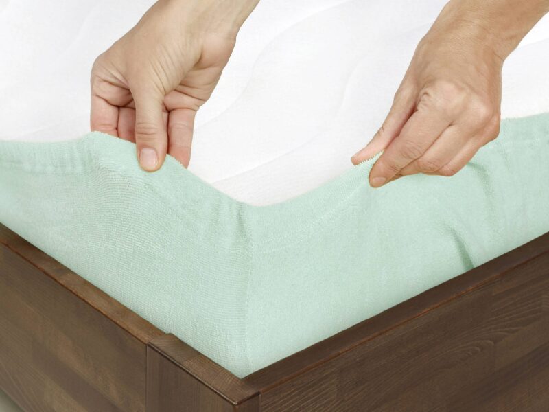 Terry fitted sheet mint for high mattresses by Stofex