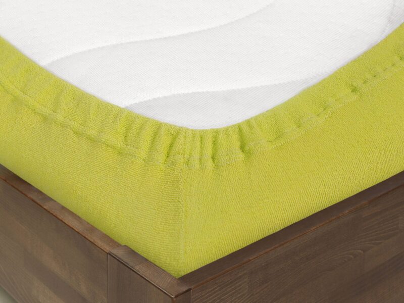 Terry fitted sheet yellow-green for high mattresses by Stofex