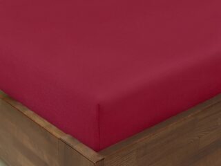 Cotton fitted sheet wine red by Stofex.