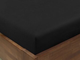 Cotton fitted sheet black by Stofex.