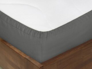 Cotton fitted sheet dark grey by Stofex.