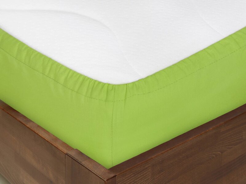 Cotton fitted sheet green by Stofex.