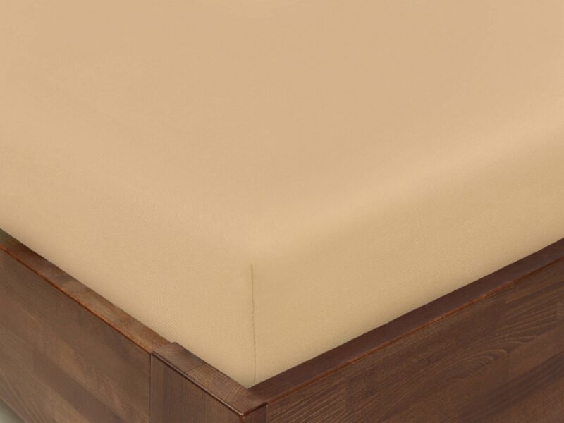 Baumwoll-Spannbetttuch beige von Stofex.