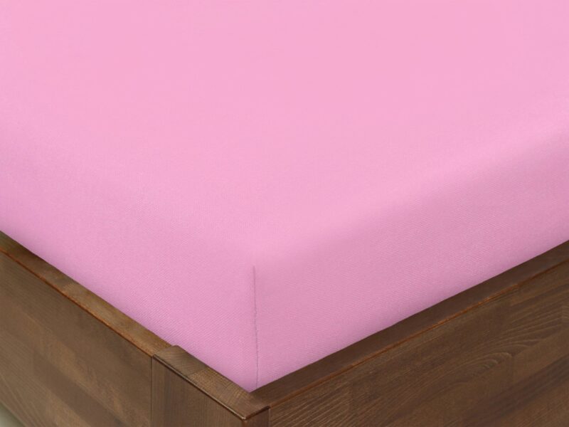 Cotton fitted sheet pink by Stofex.