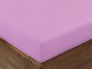 Cotton fitted sheet light purple by Stofex.