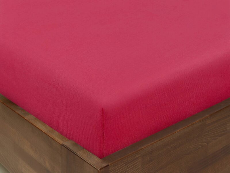 Cotton fitted sheet raspberry by Stofex.