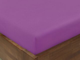 Cotton fitted sheet purple by Stofex.