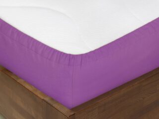 Cotton fitted sheet purple by Stofex.