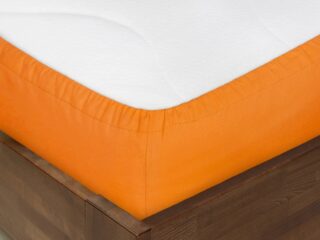 Cotton fitted sheet orange by Stofex.