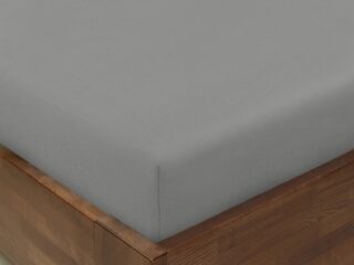 Cotton fitted sheet grey by Stofex.