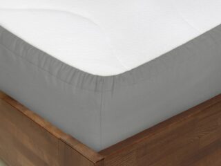 Cotton fitted sheet grey by Stofex.