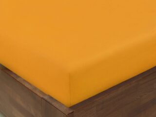 Cotton fitted sheet mustard yellow by Stofex.