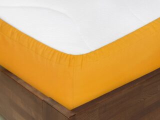 Cotton fitted sheet mustard yellow by Stofex.