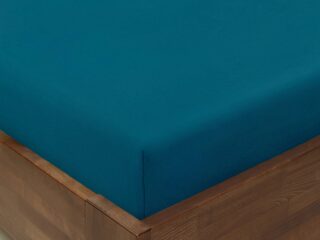 Cotton fitted sheet petrol by Stofex.