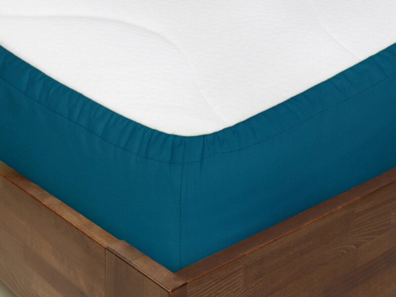 Cotton fitted sheet petrol by Stofex.