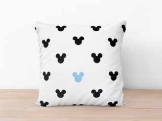 Kids' cotton pillowcase turquoise Mickey Mouse on white background by Stofex.