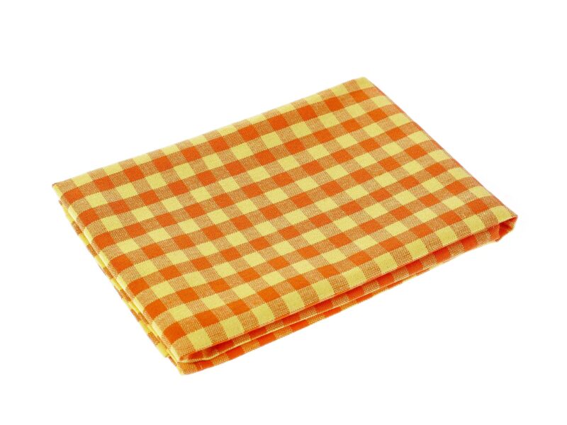 Heavy duty kitchen towel - orange-yellow plaid 50x70 cm by Stofex.