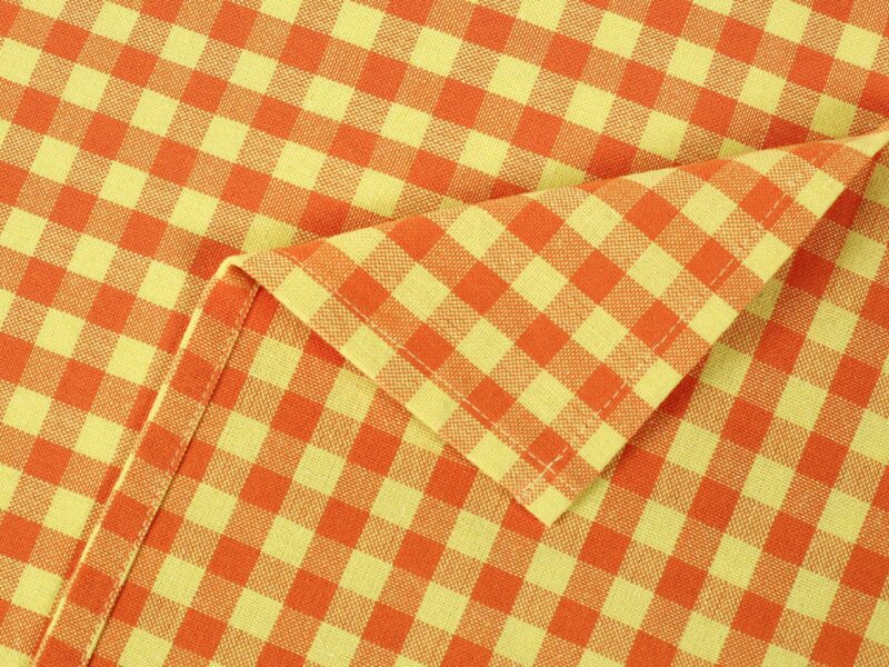 Heavy duty kitchen towel - orange-yellow plaid 50x70 cm by Stofex.