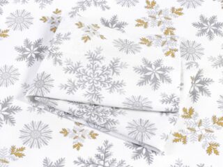 Christmas cotton kitchen towel snowflakes on white 50x70 cm by Stofex.